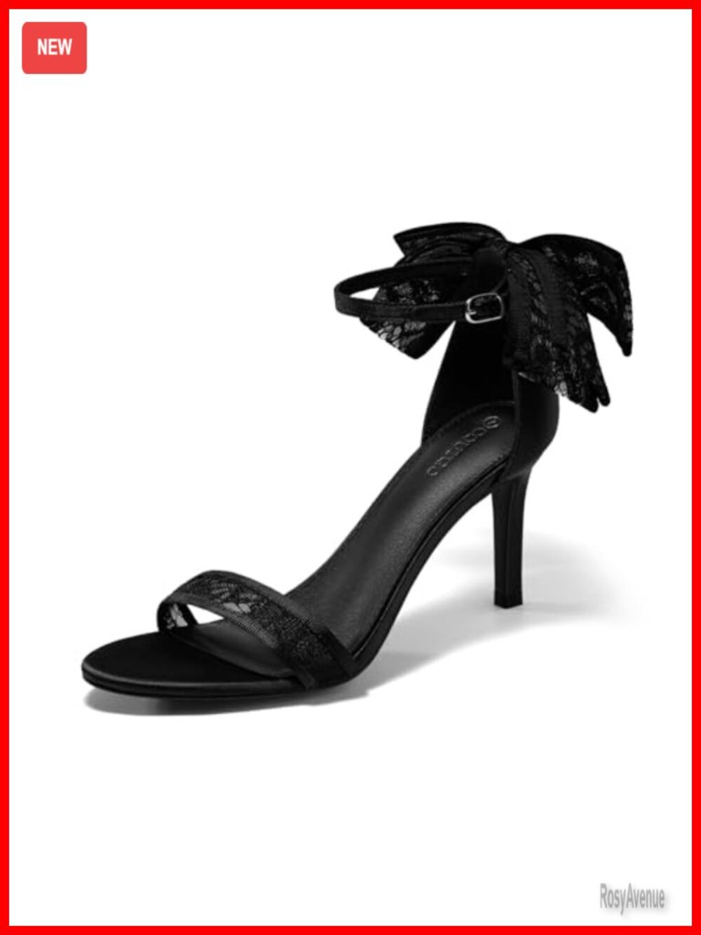 Open Toe Ankle Strap High Heel Sandals Lace Stiletto Bow Dress Party